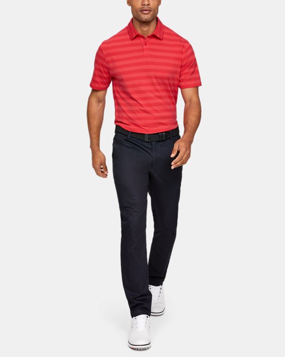 Men's UA Charged Cotton® Scramble Stripe Polo, Red, pdpMainDesktop image number 1